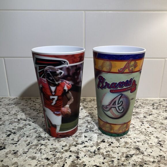 Capital Cups Other - Atlanta Braves & Falcons Lenticular Hologram Logo Plastic Cups MLB / NFL